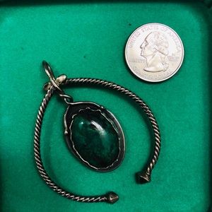 Turquoise sterling “naja” style pendant